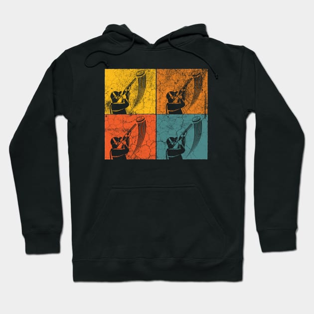 Retro Vintage  Clay Pull Clay Shooting Hoodie by PhiloArt